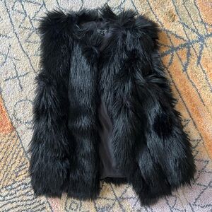 TopShop Black Fur Vest